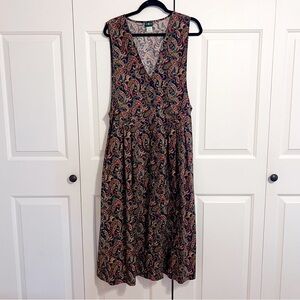 Vintage Hunt Club Navy Retro Paisley Maxi Dress